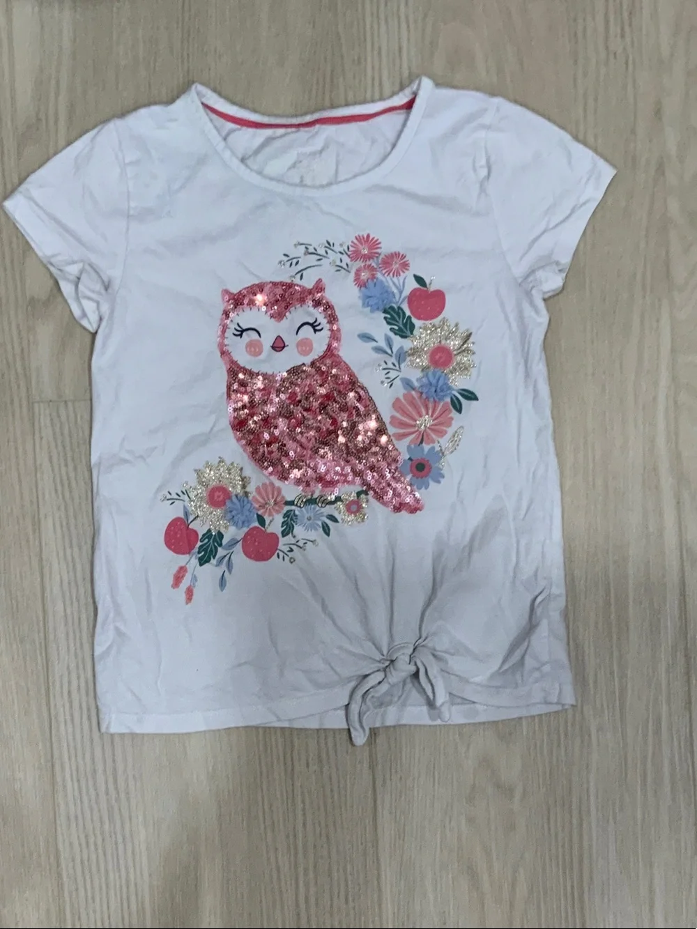 Girls White Unicorn And Owl Floral Sequin Set Girls 7-8
